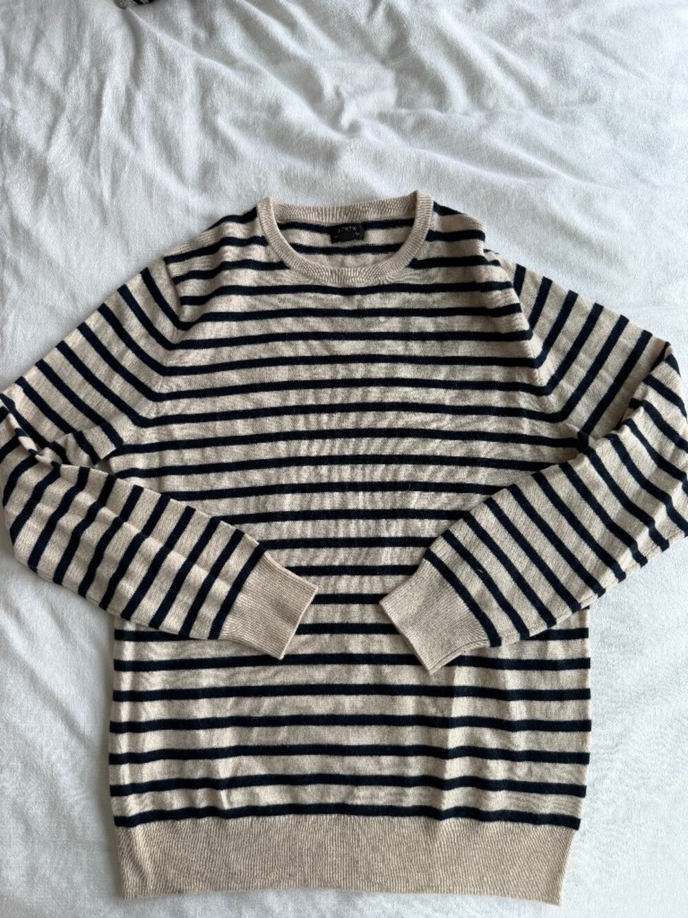J Crew Striped Cashmere Crewneck Sweater